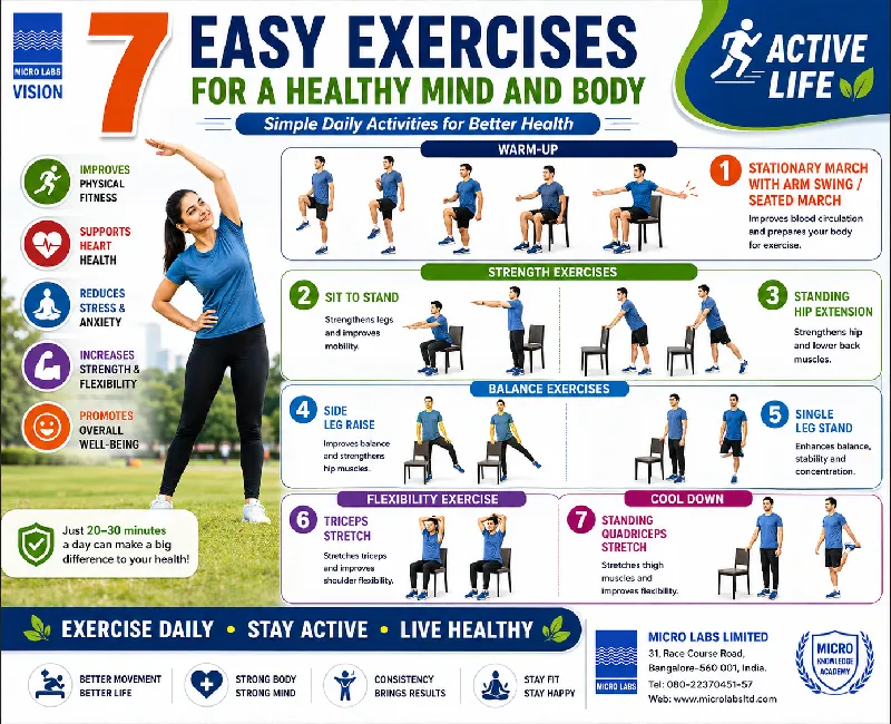 Seven Easy Exercises for a Healthy Mind and Body